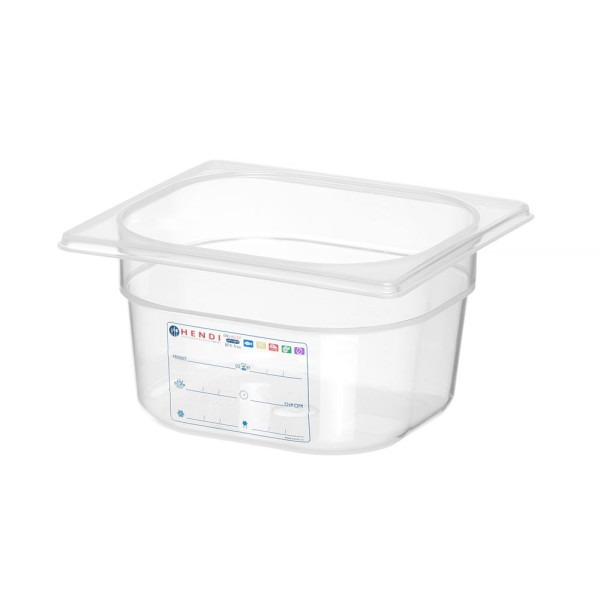 GN edény 1/6, HENDI, GN 1/6, 1,6L, Átlátszó, 176x162x(H)100mm 880470