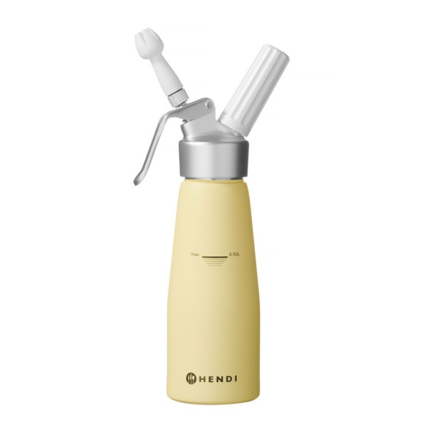 Habszifon, HENDI, 0,5L, Pasztell sárga, ⌀80x(H)260mm 975855