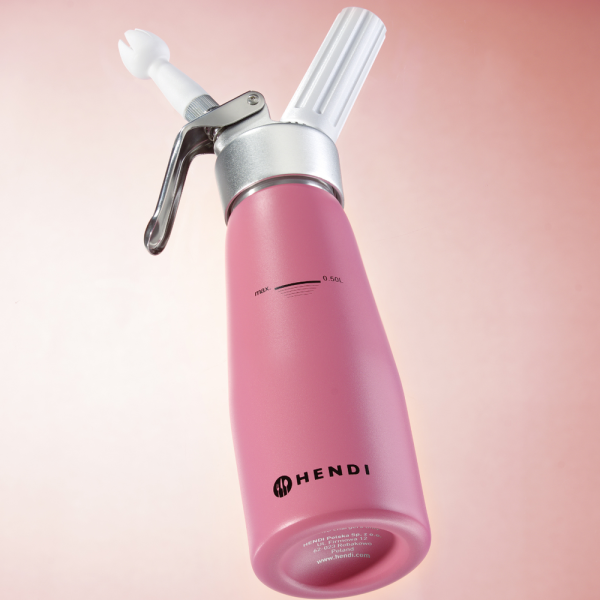 Habszifon, HENDI, 0,5L, Pasztell rózsaszín, ⌀80x(H)260mm 975886