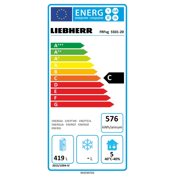 Liebherr Hűtőkészülék keringőlevegő hűtéssel FRFvg 5501-20 Liebherr Hűtőkészülék keringőlevegő hűtéssel FRFvg 5501-20