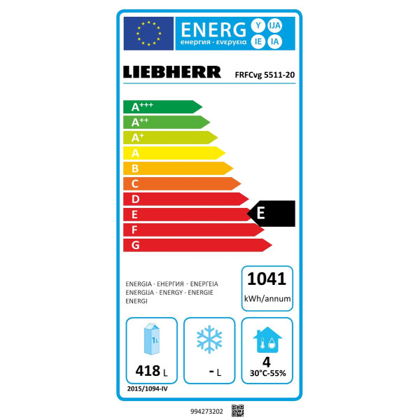 Liebherr Hűtőkészülék keringőlevegő hűtéssel FRFCvg 5511-20 Liebherr Hűtőkészülék keringőlevegő hűtéssel FRFCvg 5511-20