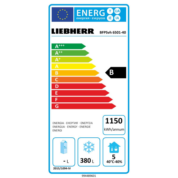 Liebherr Pékárú szabvány szerinti fagyasztókészülék keringőlevegő hűtéssel BFPSvh 6501-40 Liebherr Pékárú szabvány szerinti fagyasztókészülék keringőlevegő hűtéssel BFPSvh 6501-40