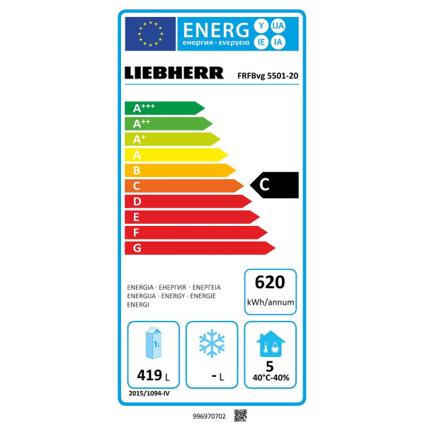 Liebherr Hűtőkészülék keringőlevegő hűtéssel FRFBvg 5501-20 Liebherr Hűtőkészülék keringőlevegő hűtéssel FRFBvg 5501-20