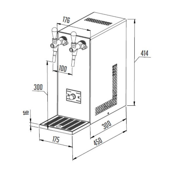 SODA PYGMY Green Line | Countertop soda machine - 25 liters/hour (4-5dl/minute) - Refrigerated SODA PYGMY Green Line | Countertop soda machine - 25 liters/hour (4-5dl/minute) - Refrigerated