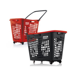 Rolling shopping cart - 55 liters - Anthracite gray and red ears Rolling shopping cart - 55 liters - Anthracite gray and red ears