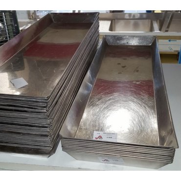 Inox húsos tálca - 29,5x89,5x6 cm Tálak/tálcák