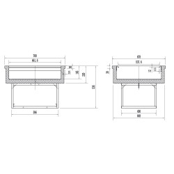 Tefcold CW2  - Beépíthető hidegentartó medence- 2xGN1/1 méretű - 768 x 678 x 536 mm - Statikus hűtésű Tefcold CW2  - Beépíthető hidegentartó medence- 2xGN1/1 méretű - 768 x 678 x 536 mm - Statikus hűtésű