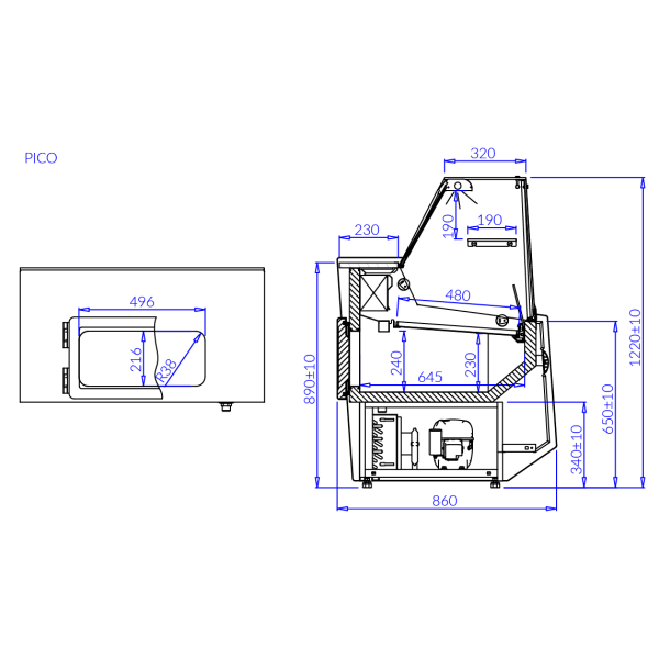 Igloo Pico 0.98 - Csemegehűtőpult - Statikus Igloo Pico 0.98 - Csemegehűtőpult - Statikus