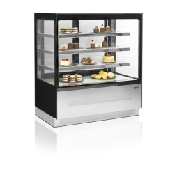 Tefcold - LPD1203F/BLACK - Süteményes hűtő, cukrász vitrin hűtő pult - 1205 mm /530 liter