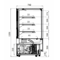 Tefcold - LPD1203F/BLACK - Süteményes hűtő, cukrász vitrin hűtő pult - 1205 mm /530 liter Tefcold - LPD1203F/BLACK - Süteményes hűtő, cukrász vitrin hűtő pult - 1205 mm /530 liter
