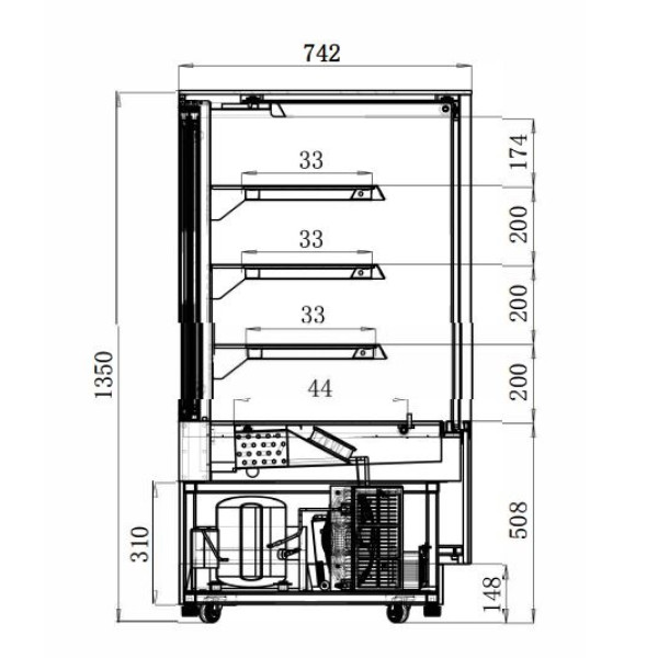 Tefcold - LPD1503F/BLACK - Pastry refrigerator, confectionery showcase refrigerator counter - 1505 mm /680 liters Tefcold - LPD1503F/BLACK - Pastry refrigerator, confectionery showcase refrigerator counter - 1505 mm /680 liters