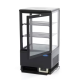 Maxima Refrigerator display case for cookies, can be placed on the counter, flat glass, 58L, black color