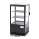 Maxima Refrigerator display case for cookies, can be placed on the counter, flat glass, 58L, black color