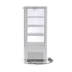 Maxima Refrigerator display case for cookies, can be placed on the counter, flat glass, 78L, white color