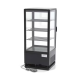 Maxima Refrigerator display case for cookies, can be placed on the counter, flat glass, 78L, black color