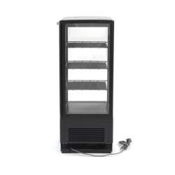 Maxima Refrigerator display case for cookies, can be placed on the counter, flat glass, 78L, black color
