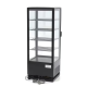 Maxima Refrigerator display case for cookies, can be placed on the counter, flat glass, 98L, black color