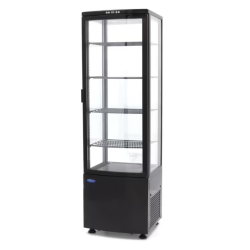 Maxima Refrigerator display case for cookies, glazed on 4 sides, 235 L, black color