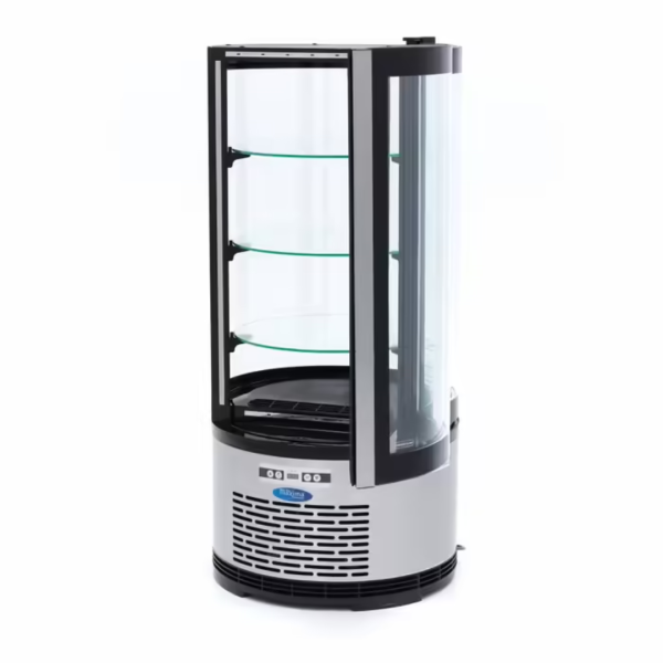 Chladnička Maxima Cake - prezentačná vitrína na tortu, stolová, s okrúhlym presklením, 100L