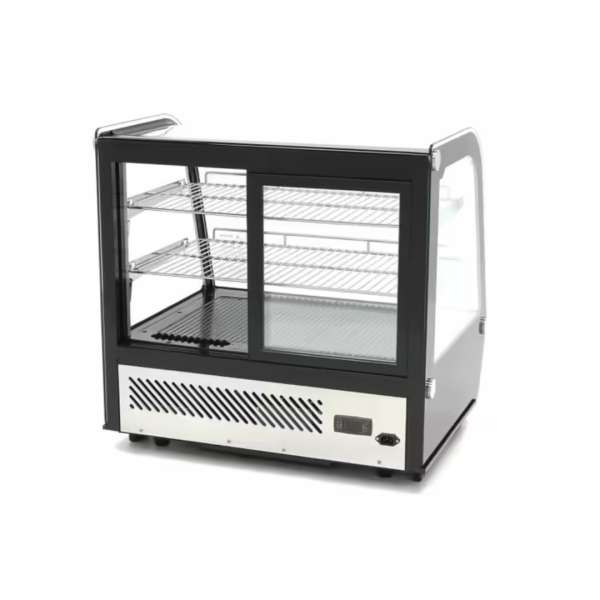 Maxima Biscuits Kühlvitrine, auf der Theke platzierbar, gebogenes Glas, 120L