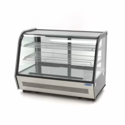Maxima Biscuits Kühlvitrine, auf der Theke platzierbar, gebogenes Glas, 160L