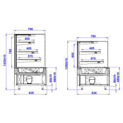 Igloo Gastroline Cube 0.6 W - Süteményes hűtő pult - 3 polcos