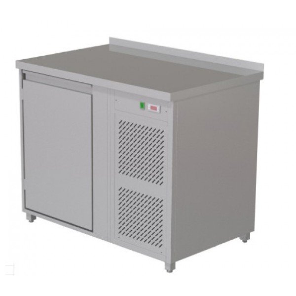 Heated radiator table - 1 door Refrigerated bench / table