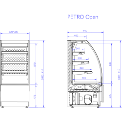 Igloo Petro 0.6 Open - mini refrigerated wall fire - With internal cooling unit