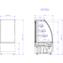 Igloo Petro 0.6 - Front fixed glass cooler - With internal cooling unit