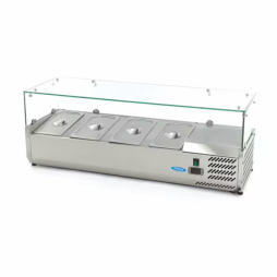 Maxima feltéthűtő 120 cm - 4x1/3 GN - Leheletvédő üveggel Maxima feltéthűtő 120 cm - 4x1/3 GN - Leheletvédő üveggel