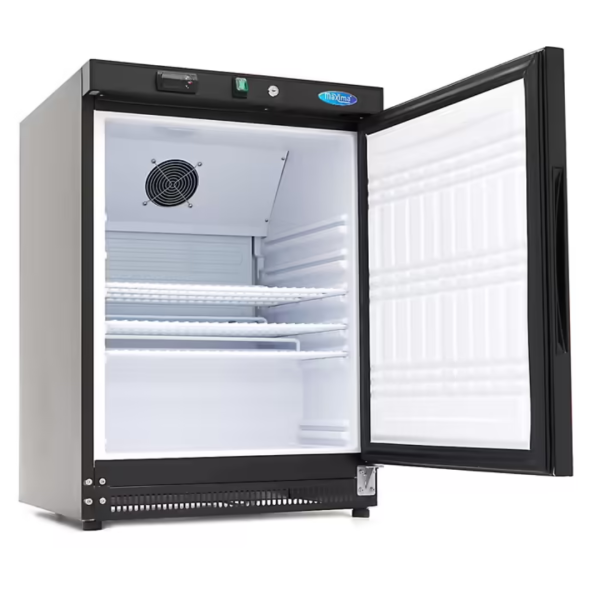 Maxima R 200 B Kühlschrank, unter der Theke, schwarz lackiertes Design, 200 l