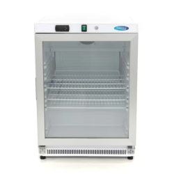 Maxima R 200 WG Fridge with glass door, under counter, painted white, 200L