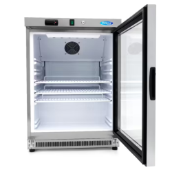 Maxima R 200 SSG Refrigerator with glass door, under counter, stainless steel, 200L