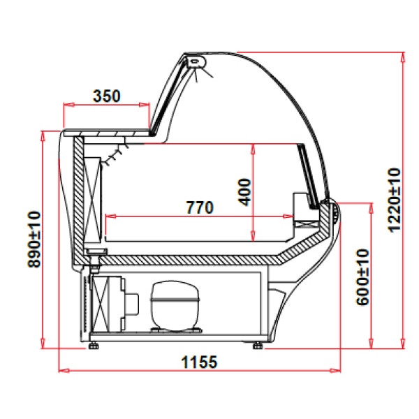 Igloo Basia NEO 2.50 M - Mélyhűtőpult - Ventilációs Igloo Basia NEO 2.50 M - Mélyhűtőpult - Ventilációs