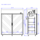 Igloo OLA 2 AG M - Kétajtós fagyasztóvitrin - Felső gépészetes – 1400 literes - Nyíló üvegajtóval