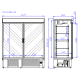 Igloo OLA 2 M - Kétajtós fagyasztóvitrin - Alsó gépészetes - 1400 literes - Nyíló üvegajtóval