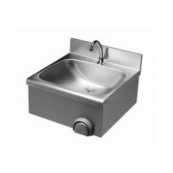 Fali kézmosó térdkapcsolóval és takaróborítással, magasított hátsó fali felhajtással Fali kézmosó térdkapcsolóval és takaróborítással, magasított hátsó fali felhajtással