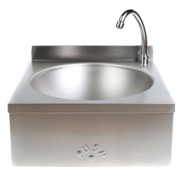 Fali kézmosó nyomógombbal és kifolyóval 30x30 Fali kézmosó nyomógombbal és kifolyóval 30x30