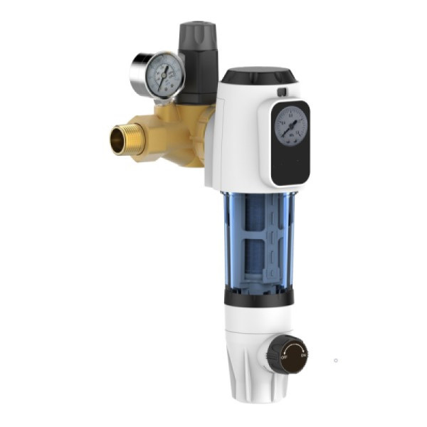 CPF-3-L 3/4" – Mechanischer Vorfilter (40 Mikron) mit Druckminderer und Manometern, manuelle Spülung – Vor automatischen Wasserenthärtern CPF-3-L 3/4" – Mechanischer Vorfilter (40 Mikron) mit Druckminderer und Manometern, manuelle Spülung – Vor automatischen Wasserenthärtern