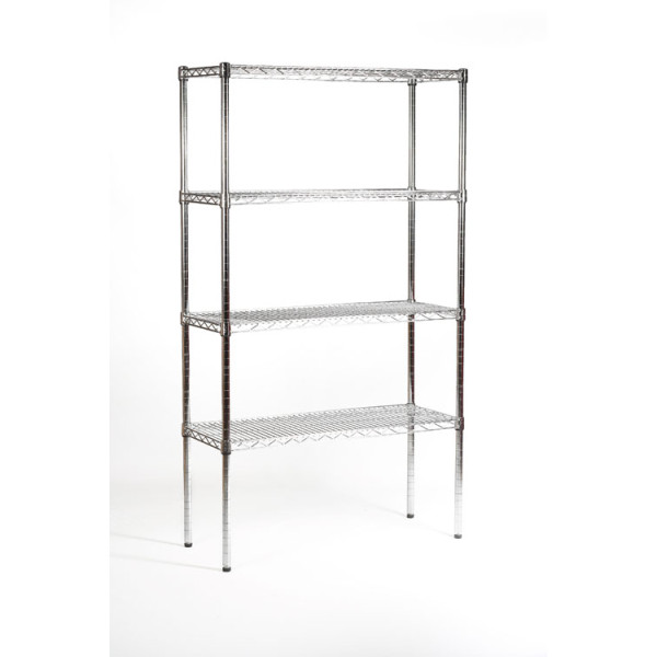 Krómozott állvány négy polccal 122 cm Krómozott állvány négy polccal 122 cm