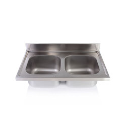 Spültisch mit zwei Becken ohne Beine 40x40x25 cm