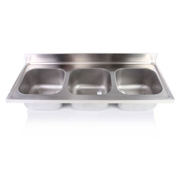 Spültisch mit drei Becken ohne Beine 40x40x25 cm