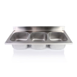 Spültisch mit drei Becken ohne Beine 50x50x30 cm