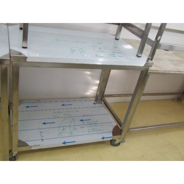 Wheel stainless steel tables, shelves  Stainless steel tables