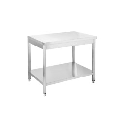 Rozsdamentes munkaasztal alsó polccal, 1000x600x850 mm - Összeszerelhető