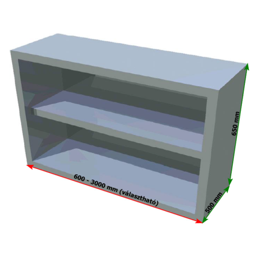 Nyitott faliszekrények 650 x 500 x 600-3000mm Szekrények