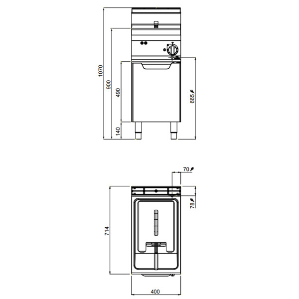 Berto's elektrischer Antrieb - 10 Liter - 1 Aknás (9 kW) - 700-l-Széria Berto's elektrischer Antrieb - 10 Liter - 1 Aknás (9 kW) - 700-l-Széria