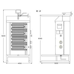 POTIS E2 - Gyros sütő ipari elektromos - 30kg POTIS E2 - Gyros sütő ipari elektromos - 30kg
