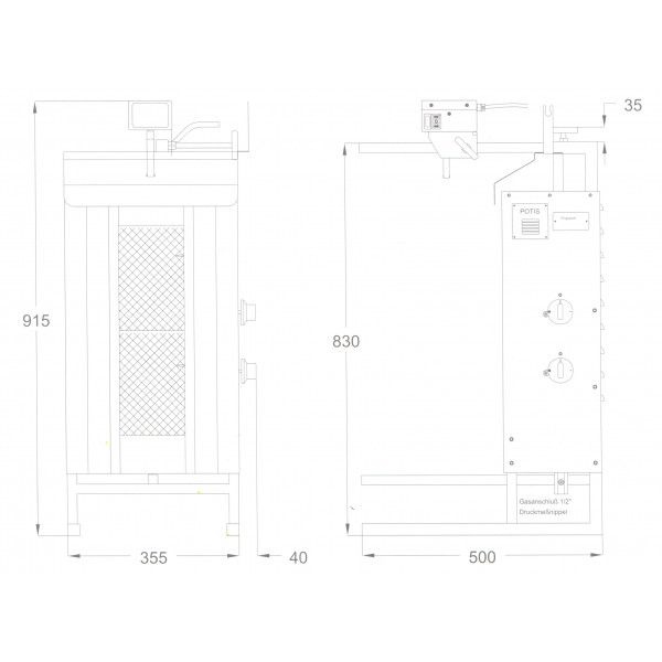 Potis GD2 - Gas Gyros Backofen - 30kg Potis GD2 - Gas Gyros Backofen - 30kg