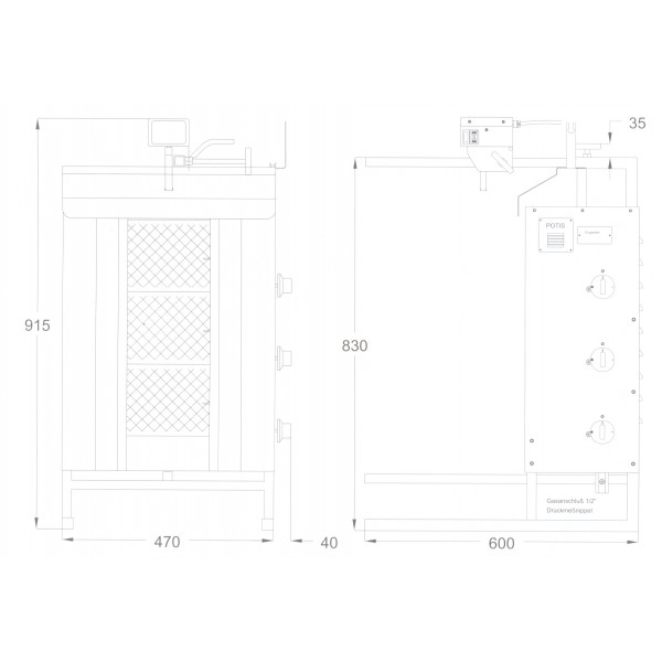 Potis GD3 - Gas Gyros Backofen - 40kg Potis GD3 - Gas Gyros Backofen - 40kg